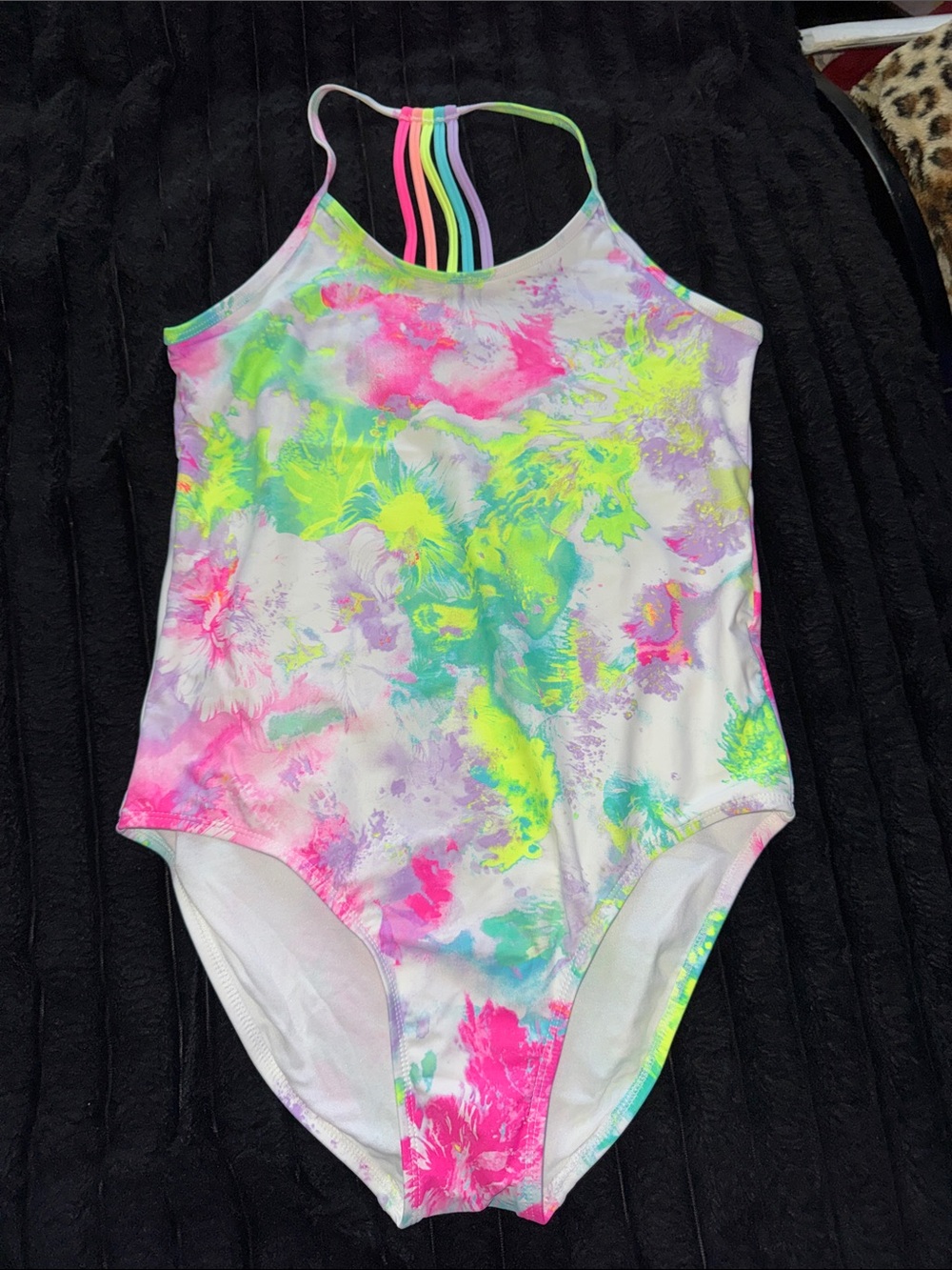 Neon Floral One-Piece Swimsuit